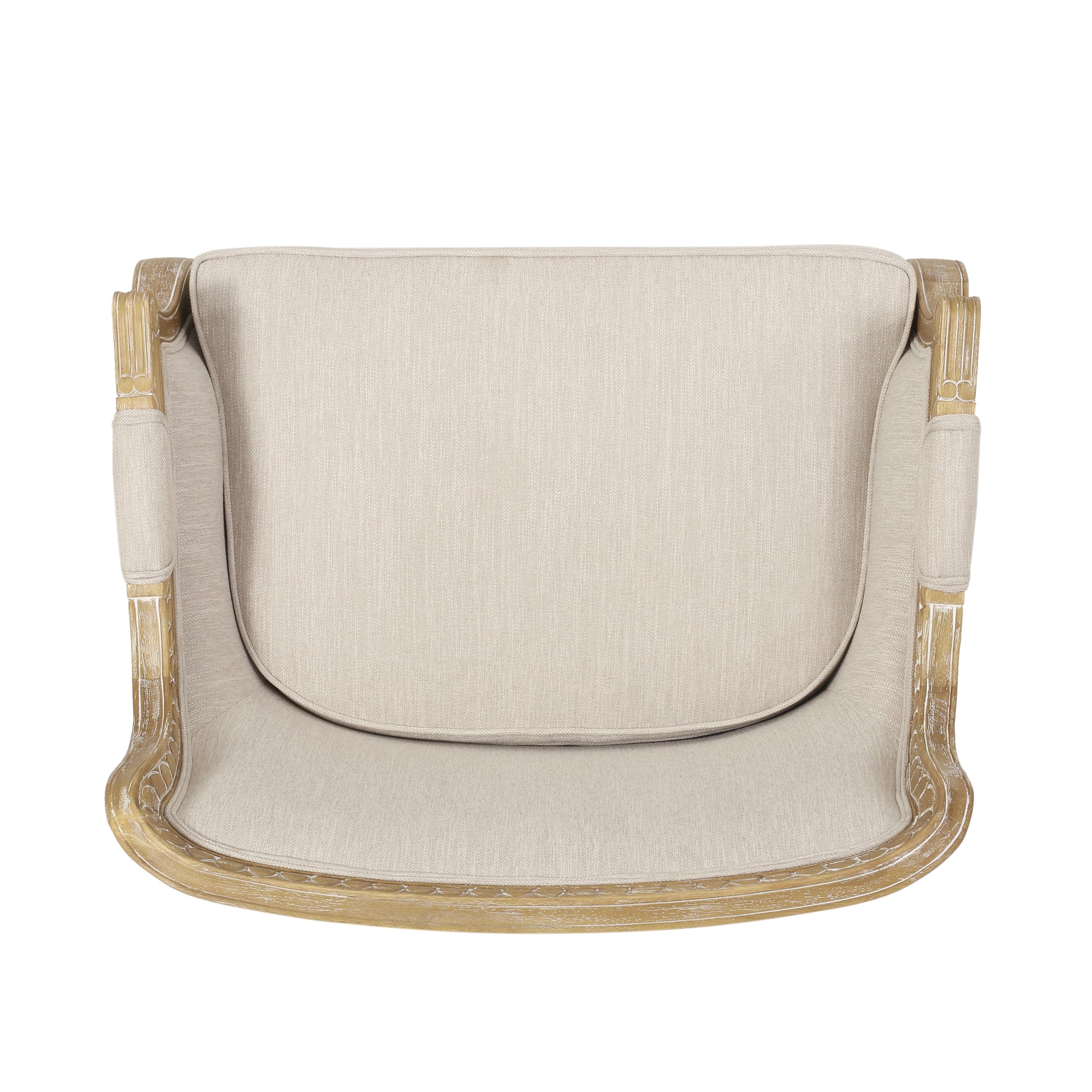 Club Chair Beige Brown Fabric