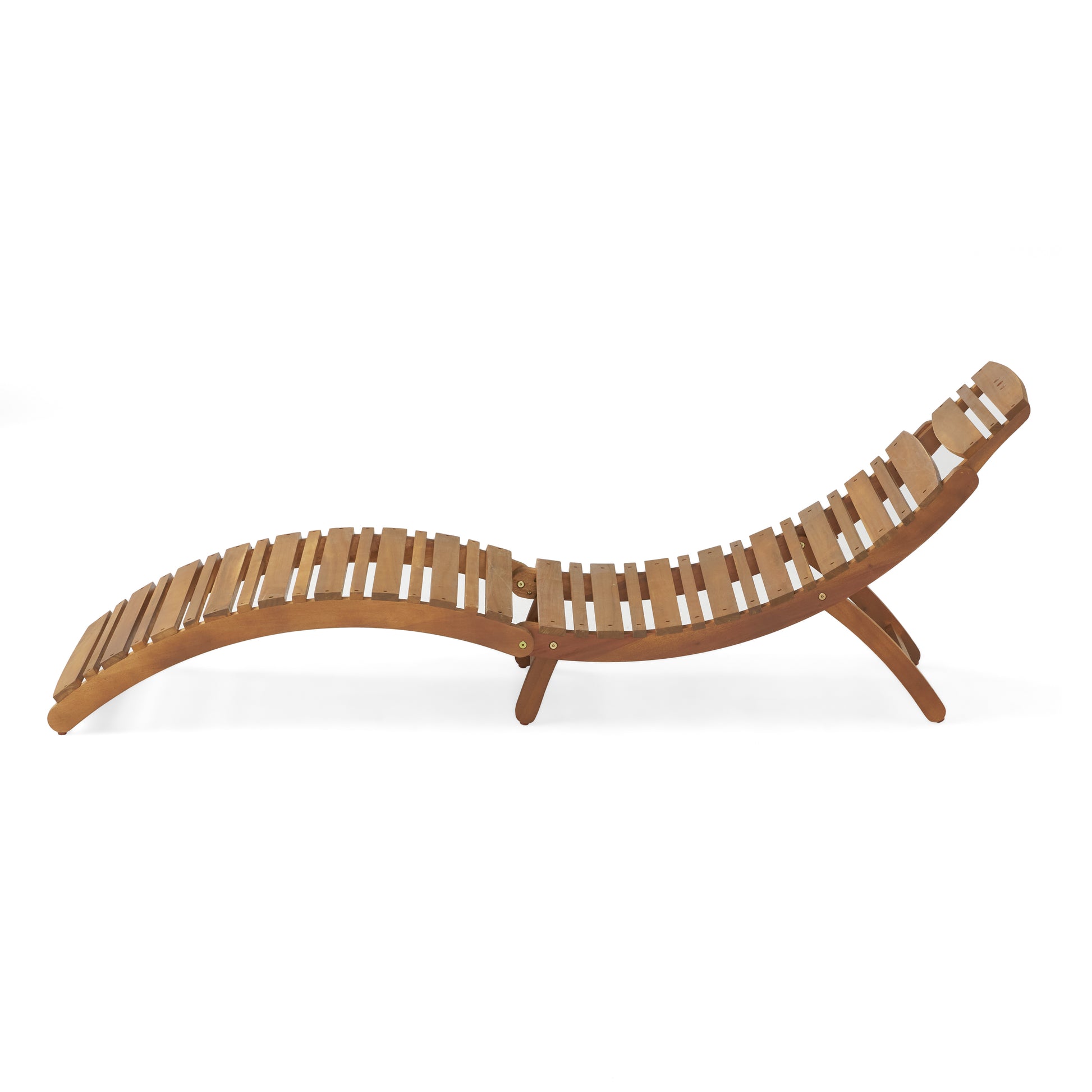 Lahaina Wood Foldable Chaise Lounge Brown Wood