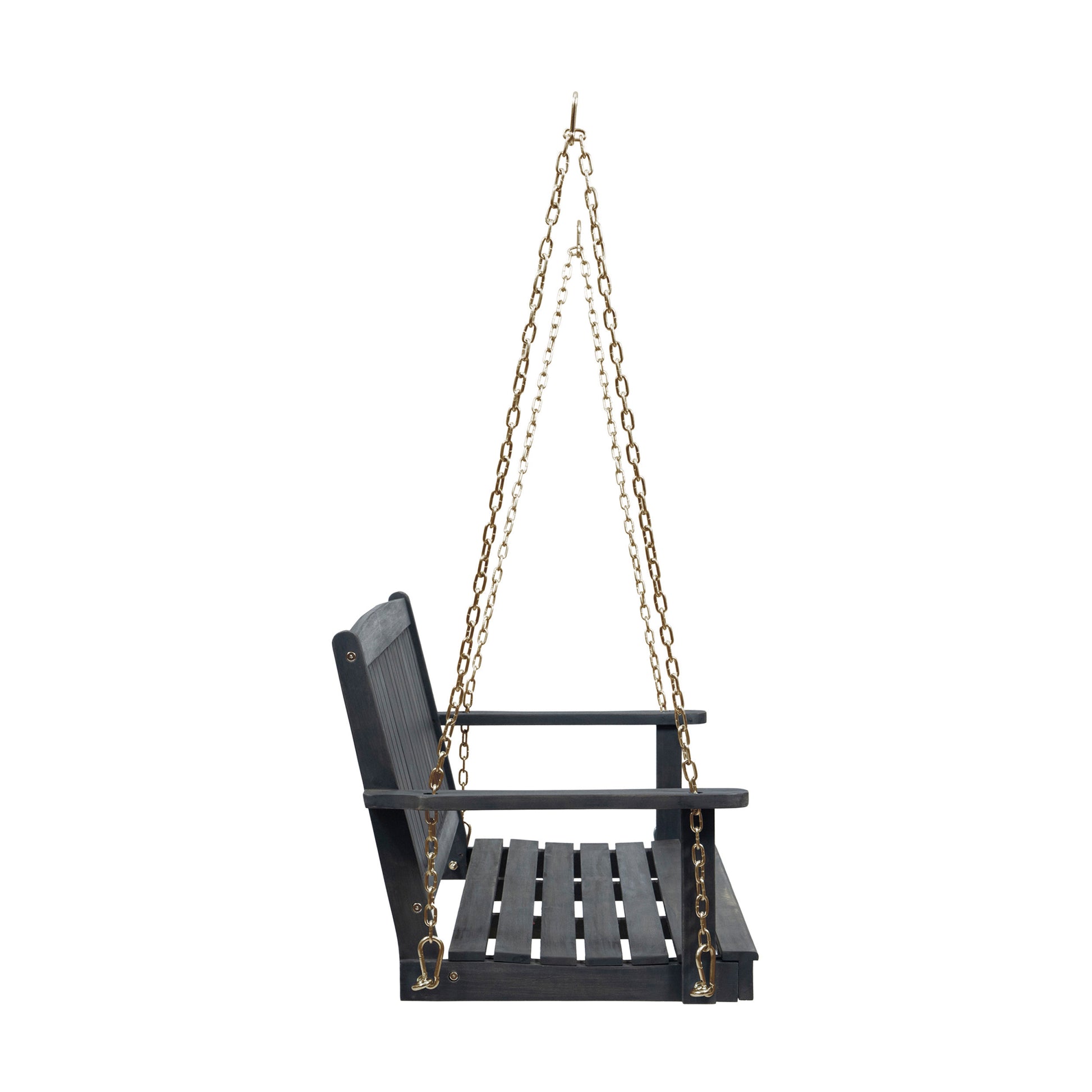 Tambora Porch Swing Dark Grey Wood Metal