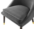 Avalon Velvet Accent Chair Charcoal Dark Gray Faux Leather