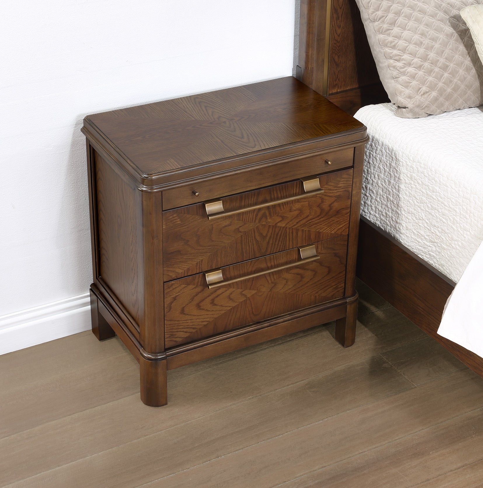 Milan Nightstand Dark Brown Dark Brown Wood