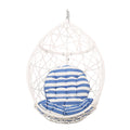 Marlin Hanging Egg Chair Basket White Blue Pe Rattan Iron Waterproof Fabric