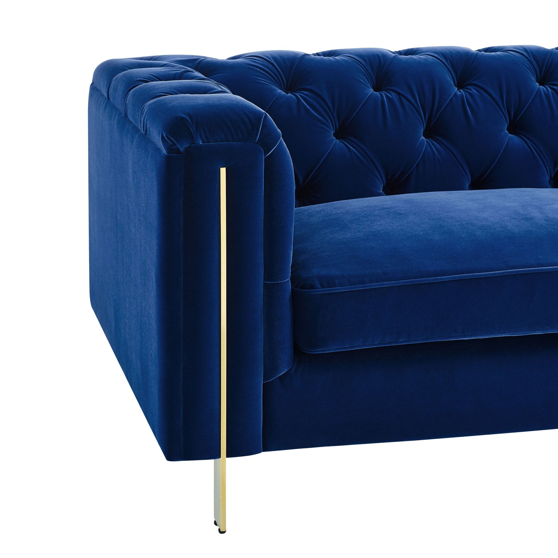 Charlene Velvet Loveseat Blue Blue Fabric