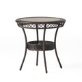 Figi Pe 27In Glass Table Brown Multi Iron