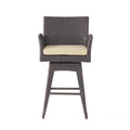 Pe Swivel Arm Bar Stool Brown Multi Rattan