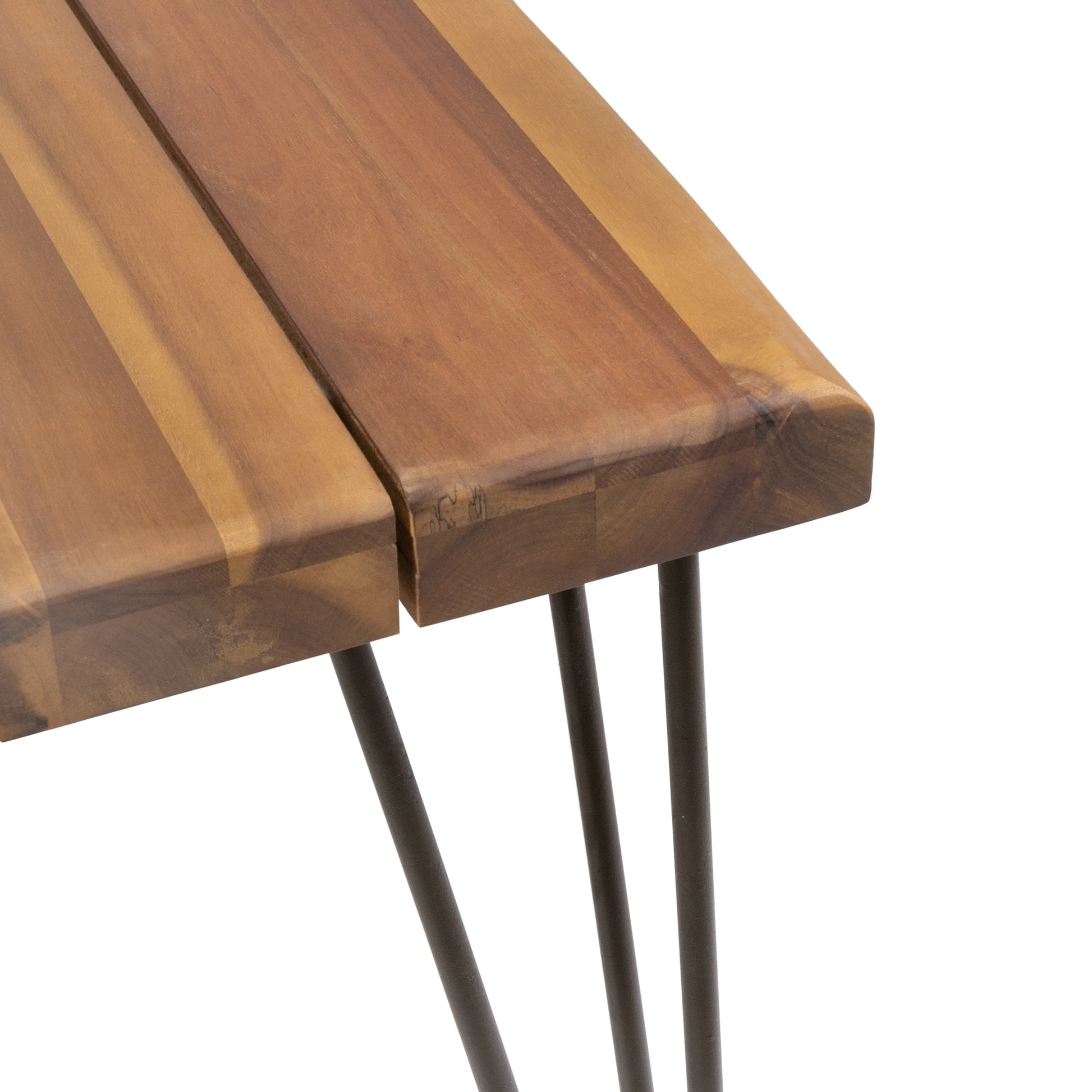 Zion Industrial Wood And Metal Rectangular Dining Table Teak Wood