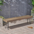 Jane Industrial Wood And Metal Bench Grey Metal & Wood
