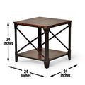 Winston Square End Table Brown Brown Steel