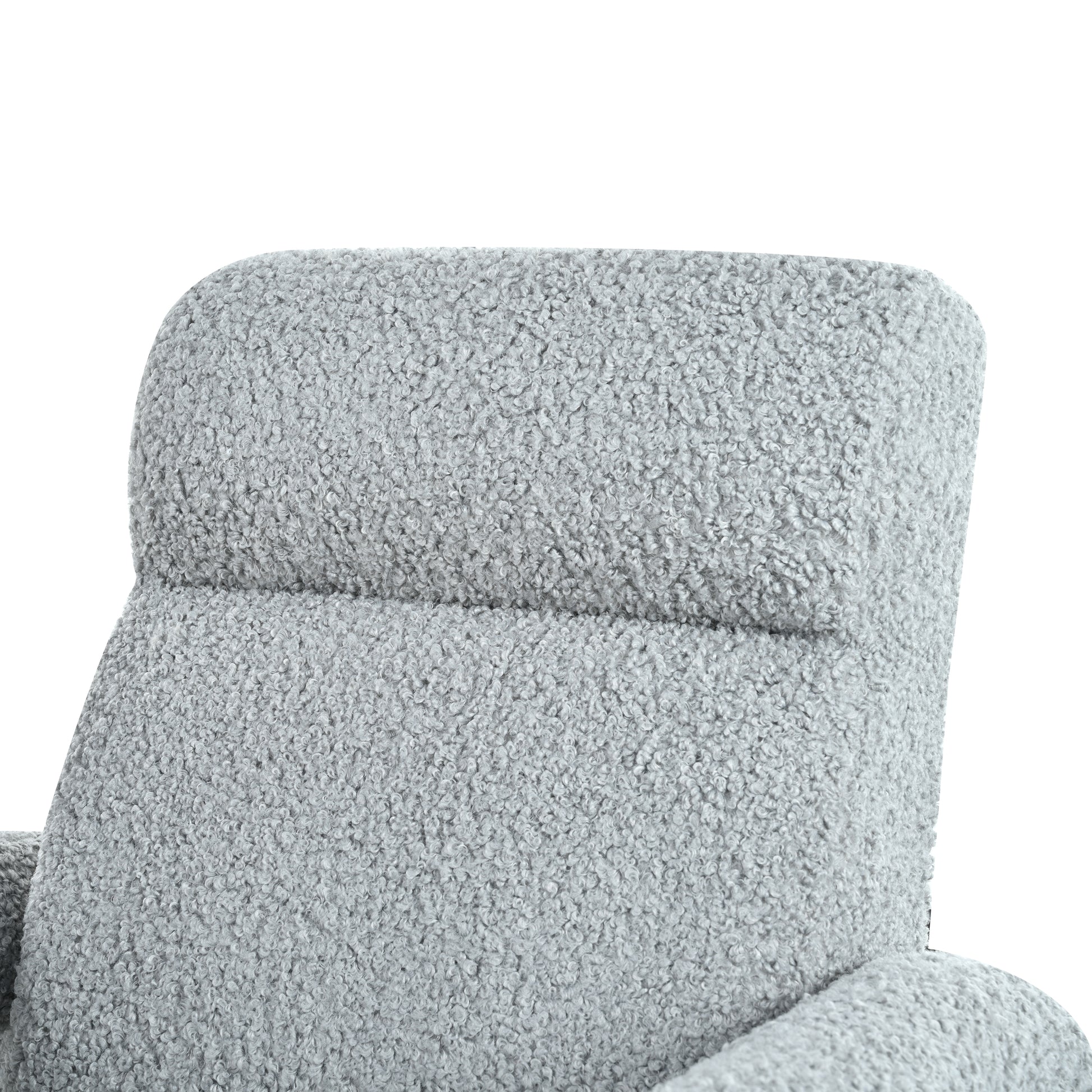 31.25" Push Back Recliner Armchair Upholstered Recliner Chair Single Sofa With Adjustable Backrest For Living Room, Light Grey Light Grey Teddy
