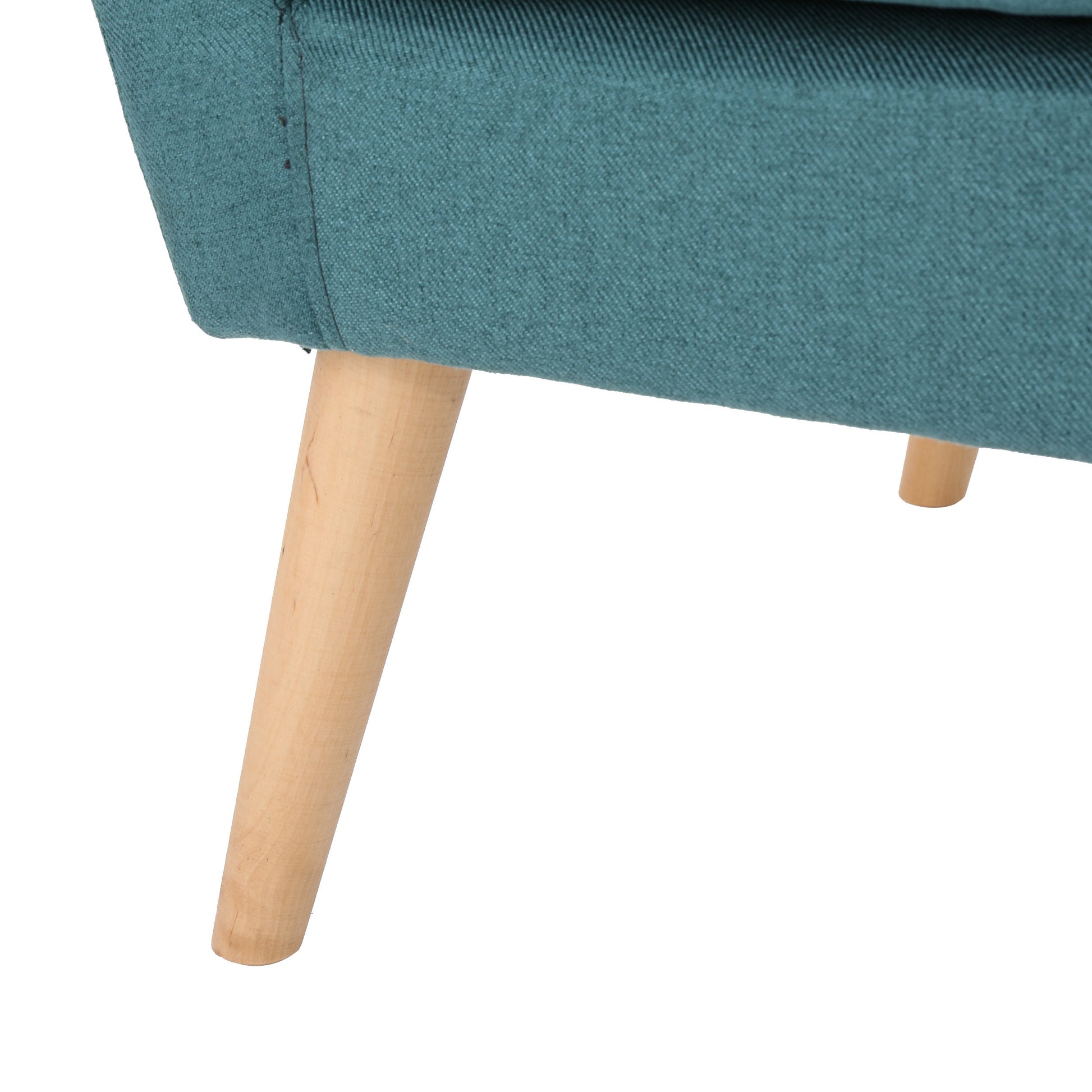 Club Chair, Mid Century Modern Fabric Club Chair, Dark Teal Natural Teal Fabric
