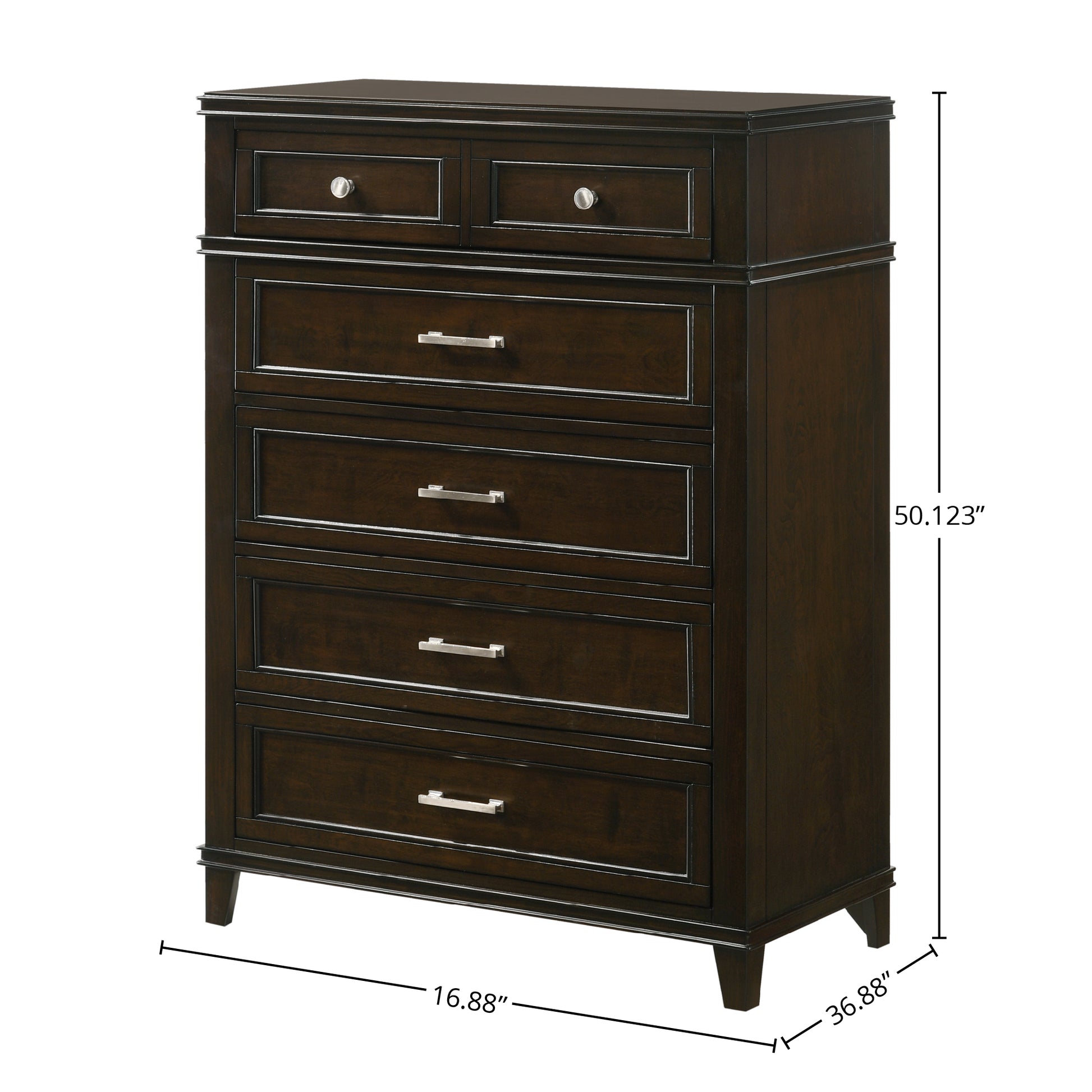 Merlot 5 Drawer Chest Mahogany Solid Wood Mdf