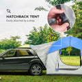 Outsunny Suv Tent, 2000Mm Waterproof Truck Tent With 3 Doors And Mesh Window, For 5 6 Person Camping Outdoor Travel, 7.5' L X 6.9' W X 6.9' H, Gray And Blue Grey Blue Polyester