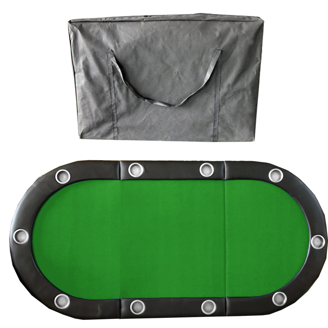 Folding Poker Table Top For 10 Players Tri Fold Texas Holdem Blackjack Casino Game Tabletop Green Green Primary Living Space Modern Mdf