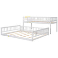 Twin Xl Over Queen Bunk Bed With Ladder And Guardrails, White Expected Arrival Time: 10.27 Box Spring Not Required Twin Xl White Wood Bunk Solid Wood Mdf
