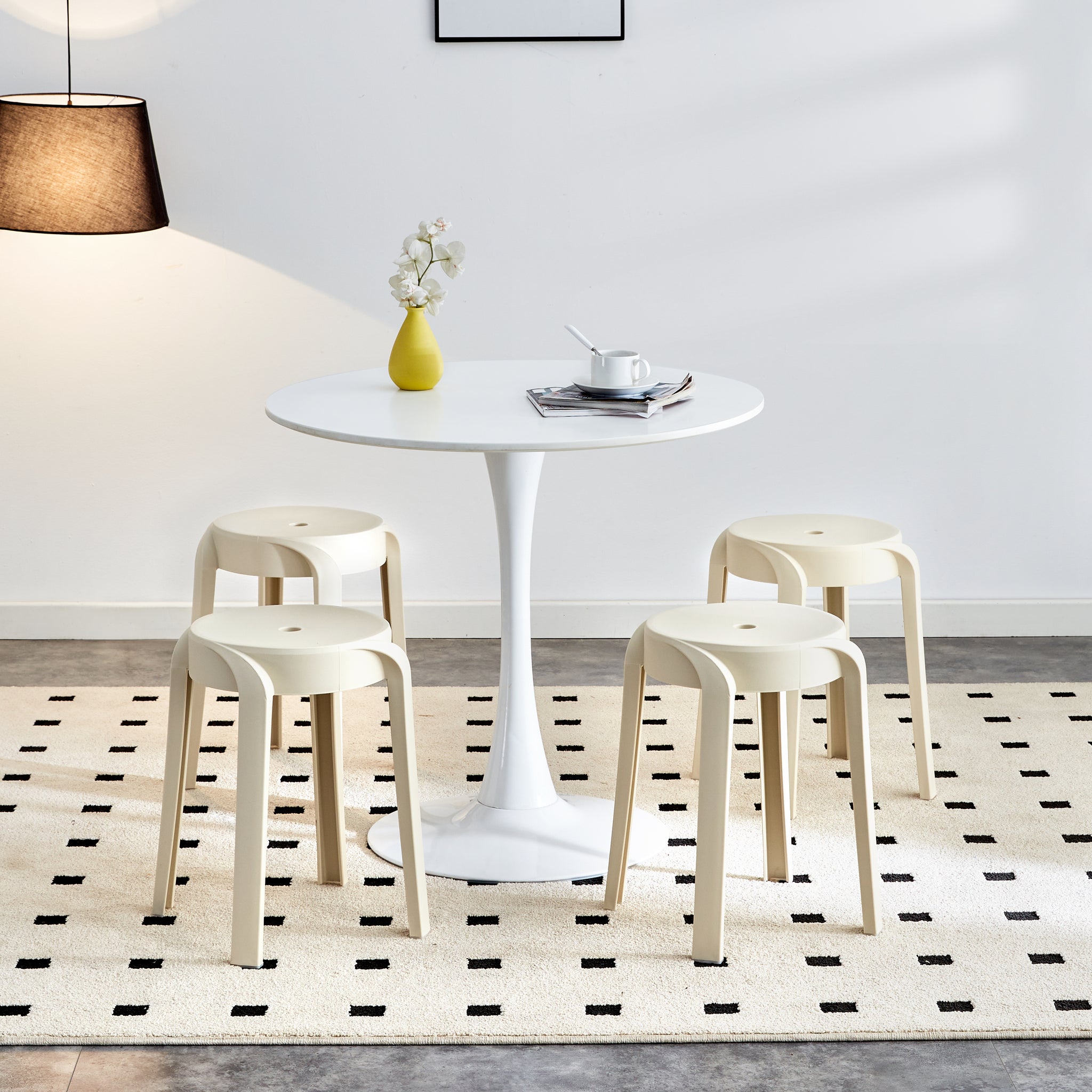 6 Pack Stackable Classroom Stools Plastic Stools Nesting Stools Colorful Round Stools Indoor Outdoor Flexible Seating Decorative Stools Chairs For Home Office School Classroom Beige Beige Plastic