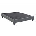 1Pc Contemporary Upholstered Platform Bed Eastern King Linen Like Polyester Fabric Steel Grey Wood Frame Bedroom Box Spring Not Required King Steel Gray Wood Primary Living Space Contemporary Bed Frame Polyester Wood