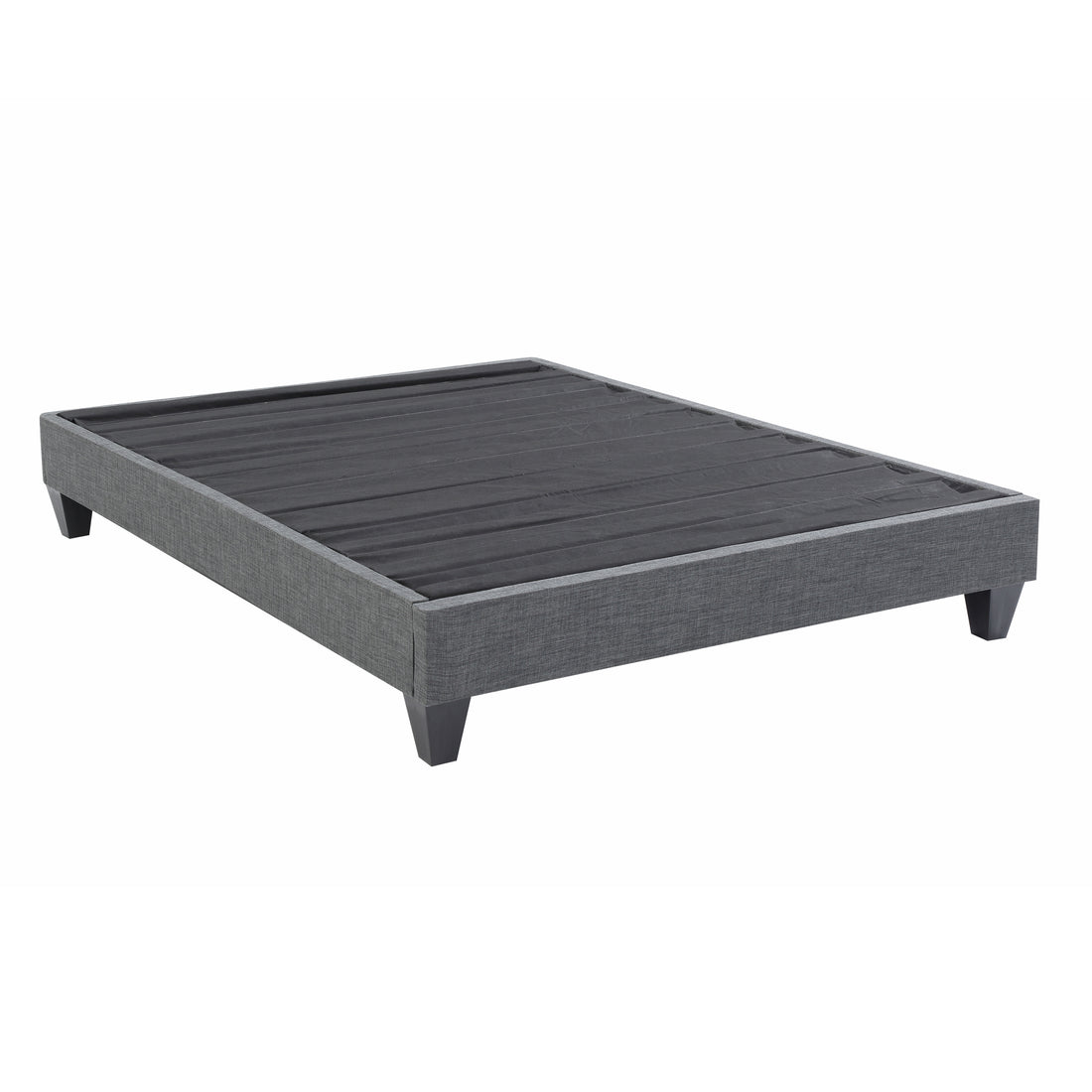 1Pc Contemporary Upholstered Platform Bed California King Linen Like Polyester Fabric Steel Grey Wood Frame Bedroom Box Spring Not Required California King Steel Gray Wood Primary Living Space Contemporary Bed Frame Polyester Wood