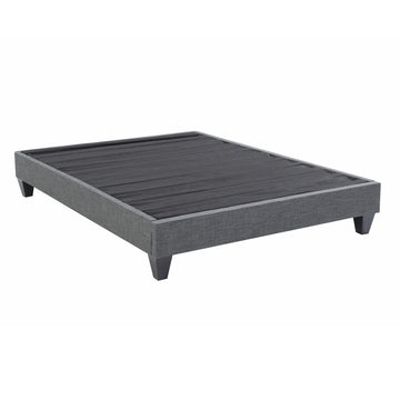 1Pc Contemporary Upholstered Platform Bed California King Linen Like Polyester Fabric Steel Grey Wood Frame Bedroom Box Spring Not Required California King Steel Gray Wood Primary Living Space Contemporary Bed Frame Polyester Wood