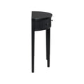 Distinctive Features Of Pine Veneer Console Table With Vertical Stripe Drawer Fronts And Four Legs Black Primary Living Space Minimalist Mdf