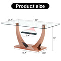 Modern Minimalist Rectangular Glass Dining Table, 0.4 