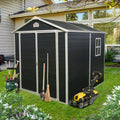 6X8Ft Resin Outdoor Storage Shed Kit Perfect To Store Patio Furniture,Black Black Plastic