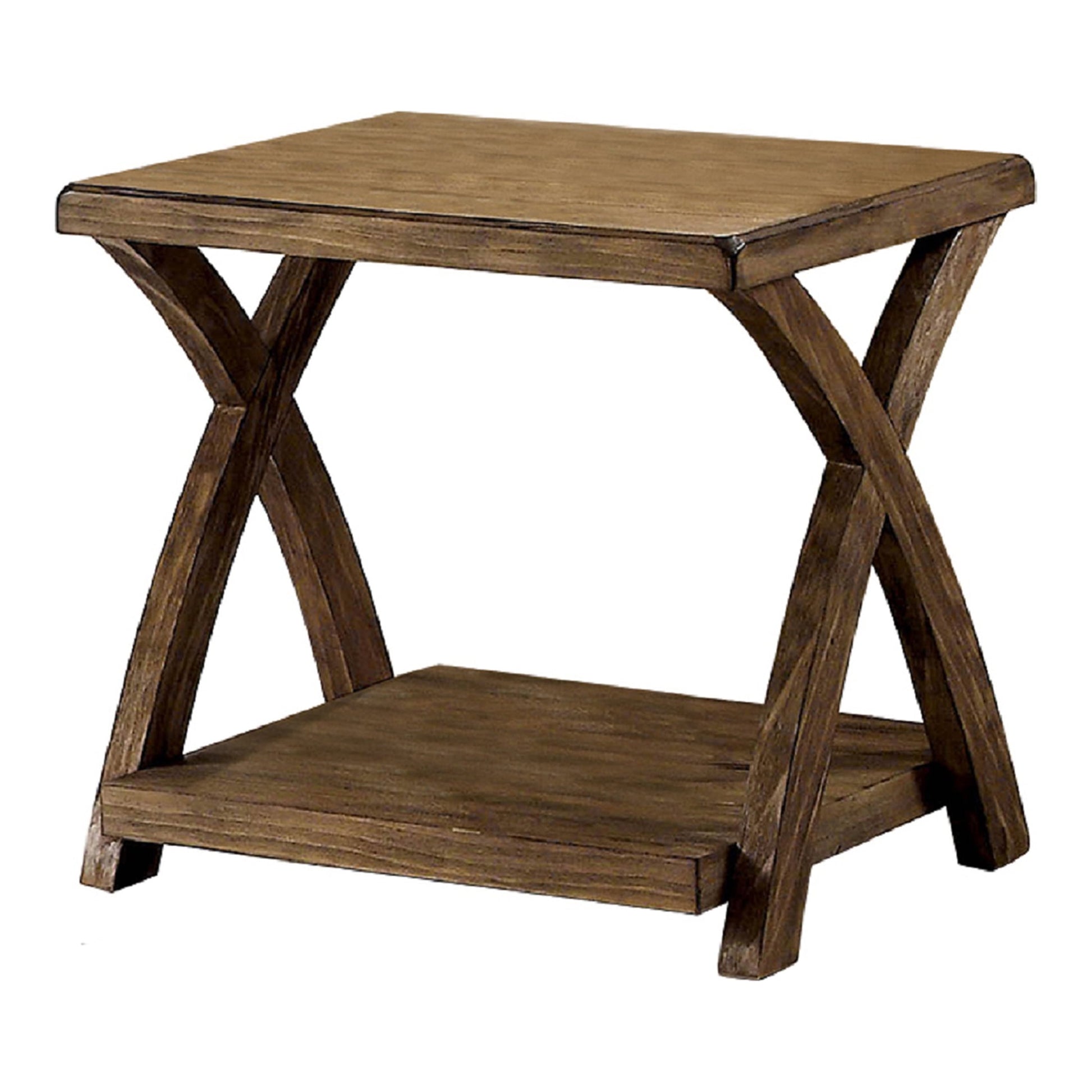 Transitional 3Pc Table Set Occasional Tables Living Room 1X Coffee Table And 2X End Tables Plank Style Top Antique Light Oak Light Oak Primary Living Space Antique,Contemporary,Modern,Rustic,Transitional Rubberwood Open Storage Rectangular Coffee & End