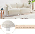 87'' Oversized Loveseat Sofa For Living Room, Sherpa Sofa With Metal Legs, 3 Seater Sofa, Solid Wood Frame Couch With 2 Pillows, For Apartment Office Living Room White White Fabric 2 Seat