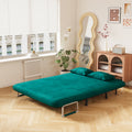 Velvet Antique Green 55 Convertible Chair Bed, Tri Fold Sofa Bed With Adjustable Backrest & Pillow, Leisure Chaise Lounge Couch With Sturdy Steel Frame For Home & Office, Comfortable Sleeper Chair Antique Green Velvet Metal Primary Living Space Medium