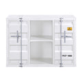White Server With Open Shelving And 2 Cabinets White Dining Room Modern Shelves Included Metal