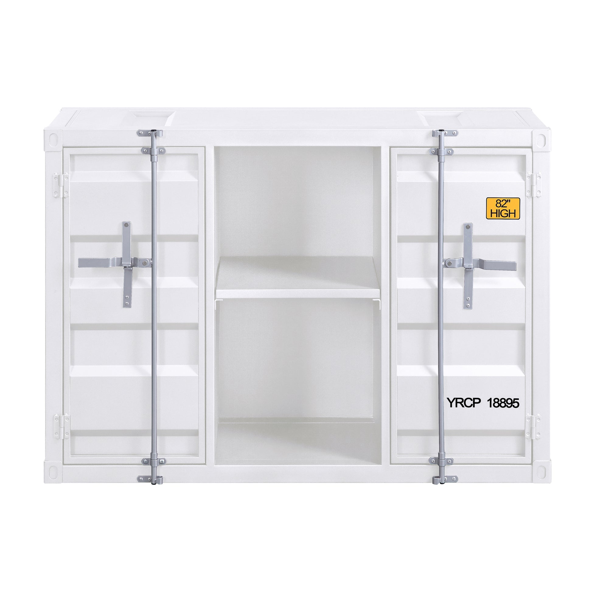 White Server With Open Shelving And 2 Cabinets White Dining Room Modern Shelves Included Metal