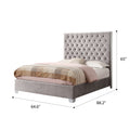 Artet Gray Queen Upholstered Bed Queen Gray Foam Solid Wood