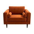 Amber Velvet Lounge Chair Orange Velvet