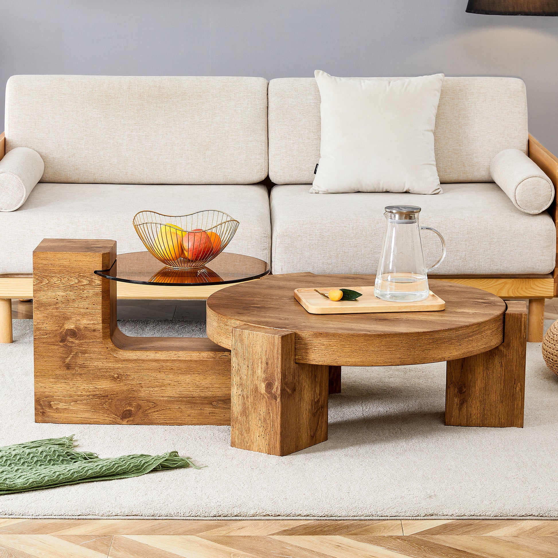 The Detachable Double Decker Coffee Table, The Stylish Design Is More Precious, And The Detachable Design Can Make The Use Of Space More Flexible And Suitable For Various Scenes. Wood Mdf
