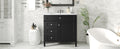36'' Bathroom Vanity With Top Sink, Modern Bathroom Storage Cabinet With 2 Drawers And A Tip Out Drawer, Single Sink Bathroom Vanity Black Bathroom Solid Wood Mdf