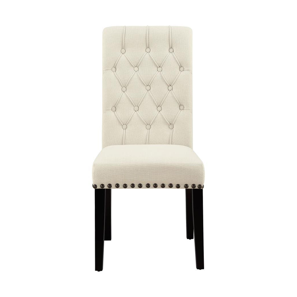 Set Of 2 Fabric Upholstered Dining Chairs, Beige Solid Beige Dining Room Rectangular Dining Chairs Set Of 2 Mdf,Polyester