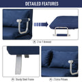 Homcom Convertible Sofa Bed Sleeper Chair, 5 Position Adjustable Backrest, Armchair Sleeper With Pillows, Leisure Chaise Lounge Couch, Blue Blue Steel 2 Seat