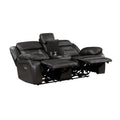 1Pc Living Room Furniture Modern Design Power Reclining Beautiful Seat With Center Console Dark Grayfaux Leather Upholstery Usb Ports Contemporary Home Dark Gray,Light Gray Faux Leather Wood Primary Living Space Contemporary,Modern,Ultra Modern Pillow