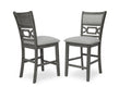 Counter Height Dining 5Pc Pub Height Dining Round Table Set Lower Storage Shelves Dining Room Set Wooden Wood Dining Room Fixed Table Rubberwood Round Dining Table With Chair Wood Wood Gray Seats 4