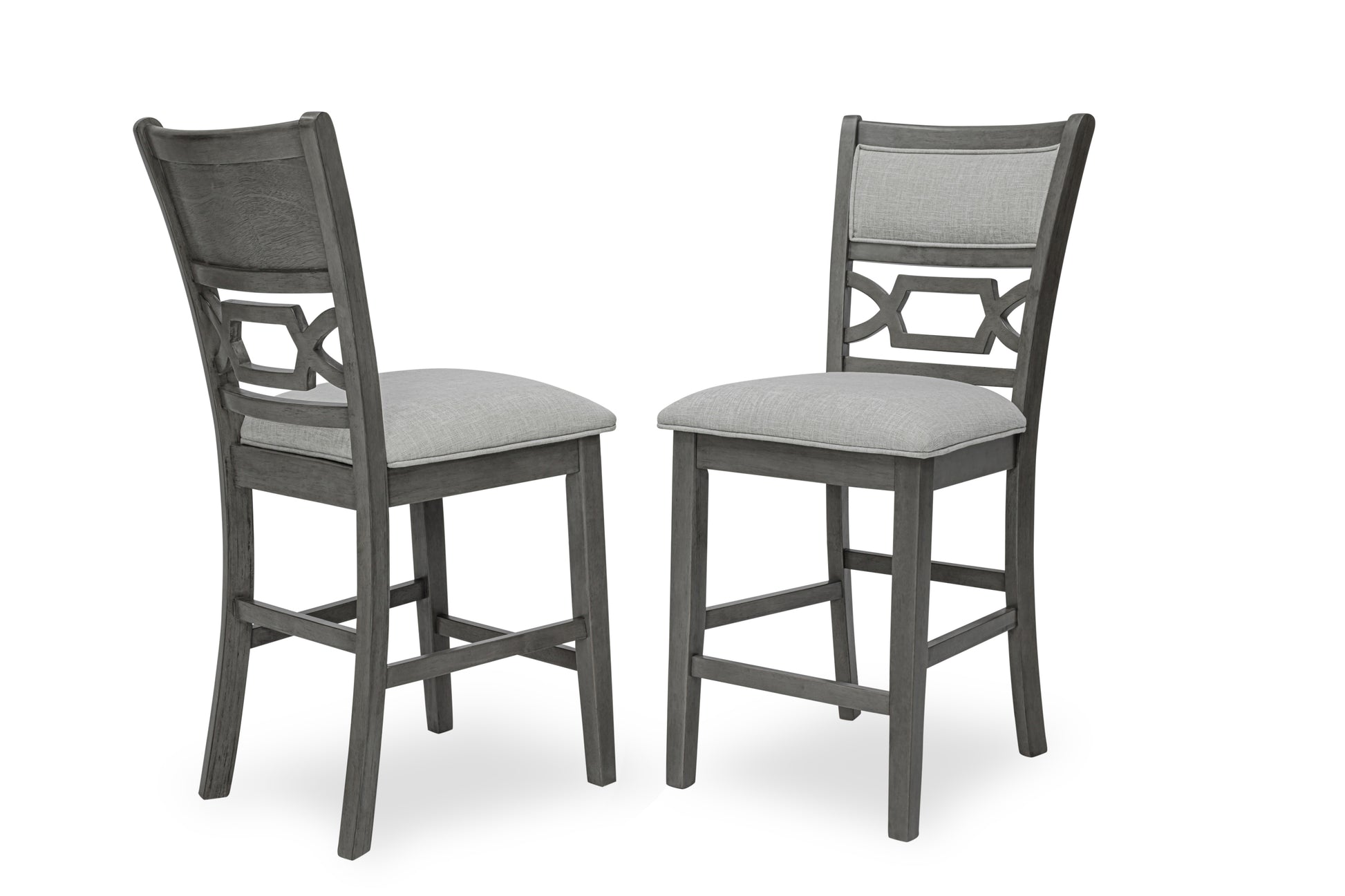 Counter Height Dining 5Pc Pub Height Dining Round Table Set Lower Storage Shelves Dining Room Set Wooden Wood Dining Room Fixed Table Rubberwood Round Dining Table With Chair Wood Wood Gray Seats 4