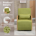 Coolmore 360 Degree Swivel Barrel Club Chair With One Pillow,Modern Comfortable Upholstered Accent Chair,Linen Accent Chair For Living Room,Bedroom Green Linen Green Primary Living Space Modern Foam Linen