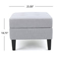 Storage Ottoman Light Grey Fabric