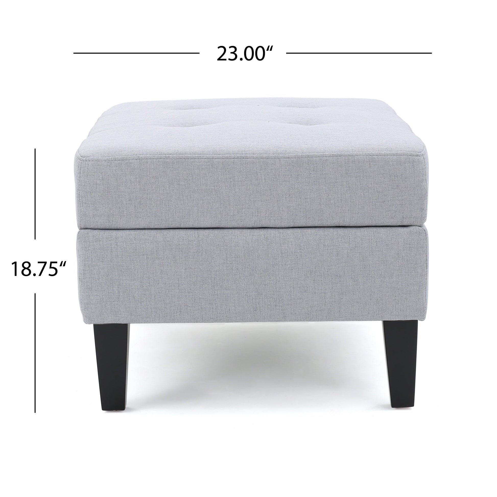 Storage Ottoman Light Grey Fabric