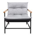 Modern Accent Chair, Living Room Reading Chair With Sturdy Metal Frame Grey Primary Living Space Casual Foam Metal