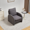 Modern Sherpa Upholstered Accent Chair, Comfortable Living Room Armchair, Lounge Chair For Bedroom, And Office Stylish And Ergonomic Design Gray Foam Sherpa