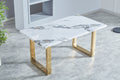 Luxurious Faux Marble Mdf Dinning Table For 6 Or 8, Rectangular 63