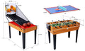 5 In 1 Multi Game Table Billiards, Push Hockey, Foosball, Ping Pong, And Basketball Brown Red Brown Mdf Steel
