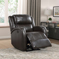 Modern Living Room Furniture 1Pc Power Reclining Chair Brown Faux Leather Upholstery Plush Seating Solid Wood Frame Brown Faux Leather Wood Primary Living Space Modern Plywood,Solid Wood