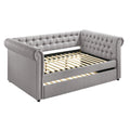 Smoke Grey Twin Daybed With Trim Twin Smoke Grey Wood Bedroom Rubberwood Wood Fabric