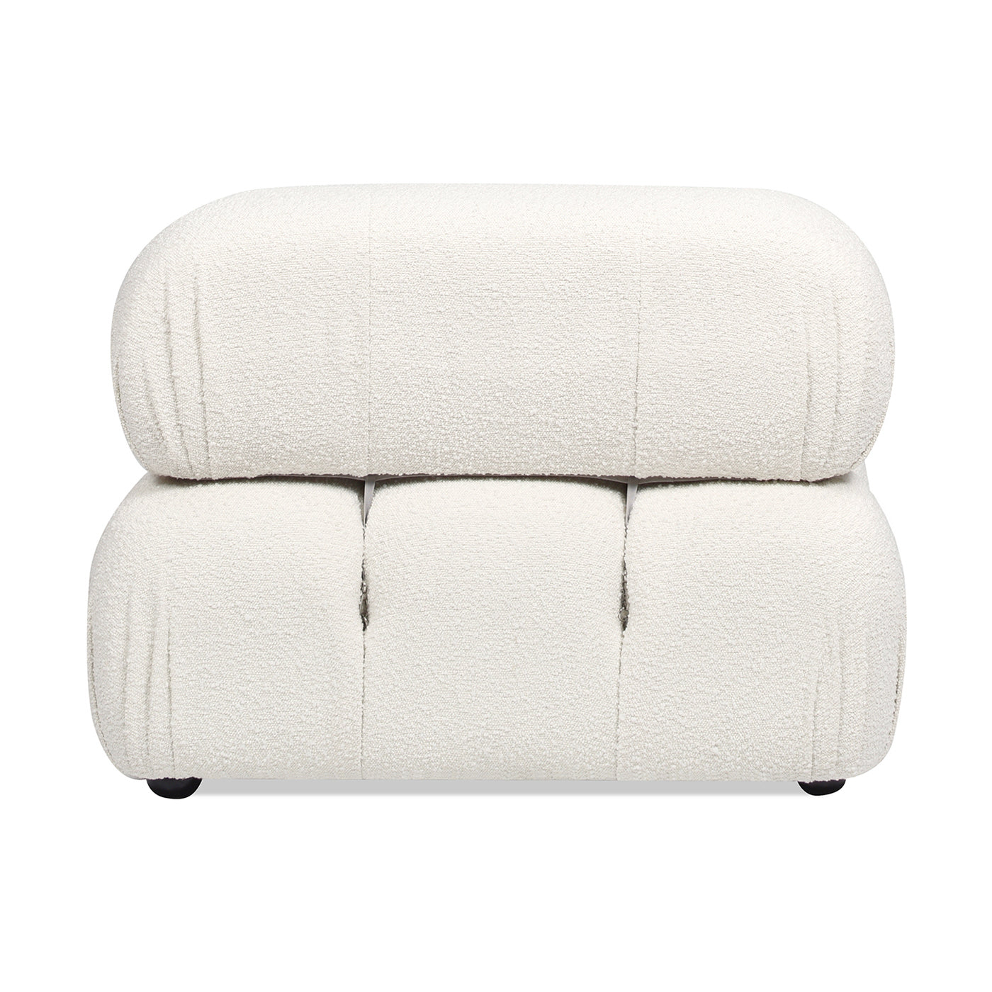 Marcel 36" Bubble Modular Modern Lounge Arm Chair, Ivory White Boucle White Foam Boucle