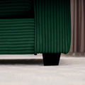Corduroy Sofamodern Upholstered 4 Seater Corduroy Fabric Sofaoffice Living Room Apartment Comfortable Sofa, Easy To Assemble With 2 Arm Pillows And 4 Throw Pillows Green Corduroy 4 Seat